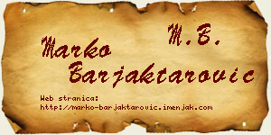 Marko Barjaktarović vizit kartica